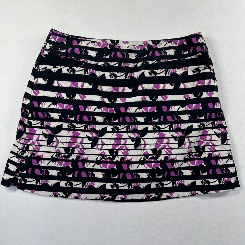 Lady Hagen Golf Skort 14 Purple Floral Striped Active Skirt Athletic Golfcore - Picture 2 of 11
